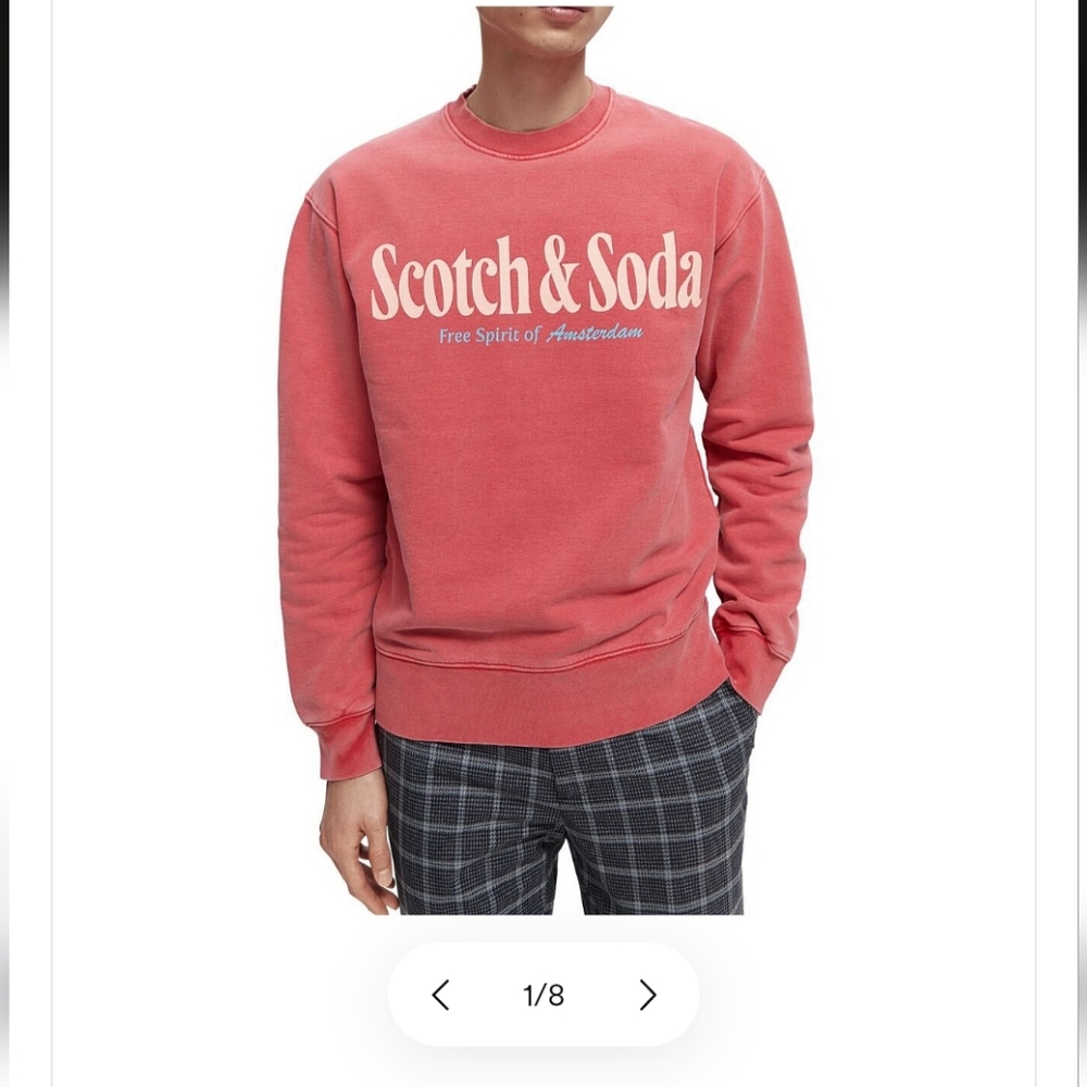 Scotch & Soda Men's Red Pinkish Crewneck Sweater Size S